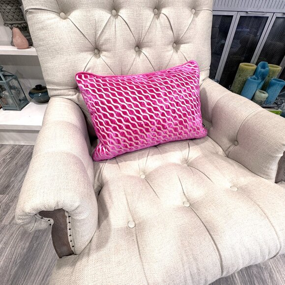 Fuchsia Pink Lumbar Accent Pillows - Picture 2 of 5